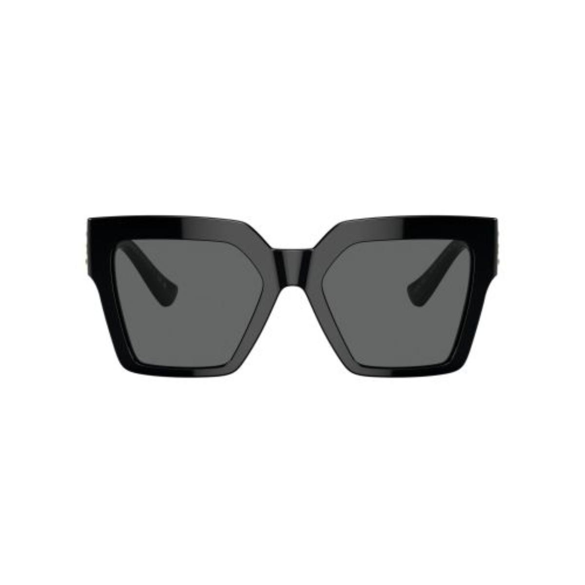 Black sunglasses with dark lenses on a white background