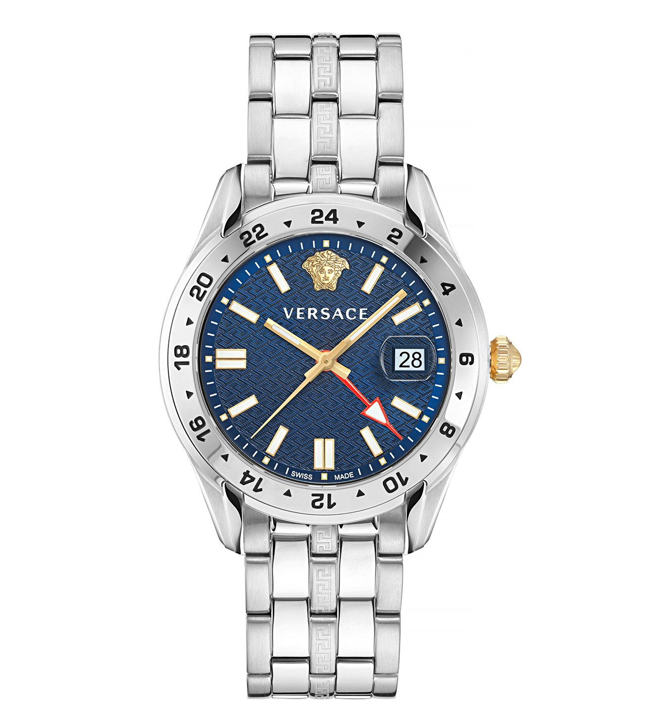 VE7C00523 | VERSACE Greca Time Gmt Analog Watch for Men