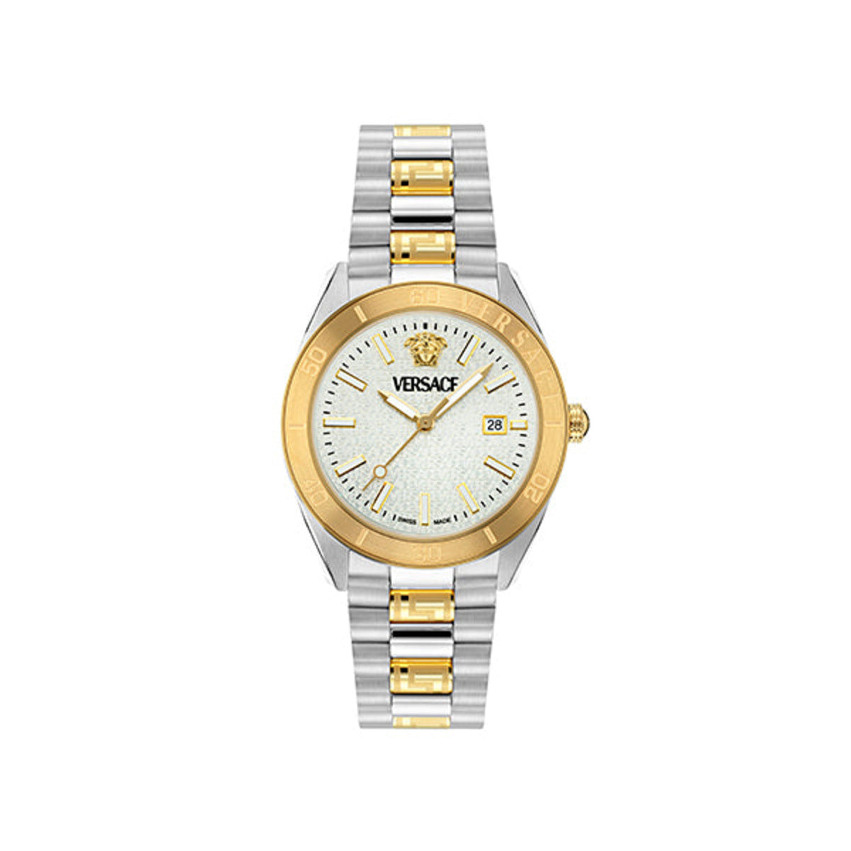 Versace V Dome Quartz White Dial Analog Men's Watch VE8E00424