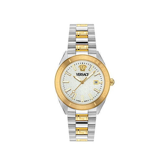 Versace V Dome Quartz White Dial Analog Men's Watch VE8E00424