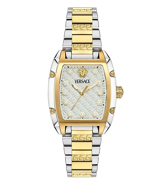 VE8K00424 Versace | Square White Dial Analog Watch (Women)