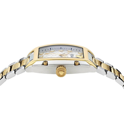 VE8K00424 Versace | Square White Dial Analog Watch (Women)