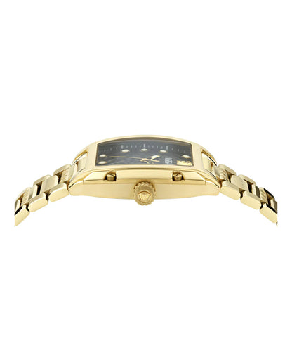 VE8K00524 Versace | Dominus Black Dial Gold-Tone Watch (Women)