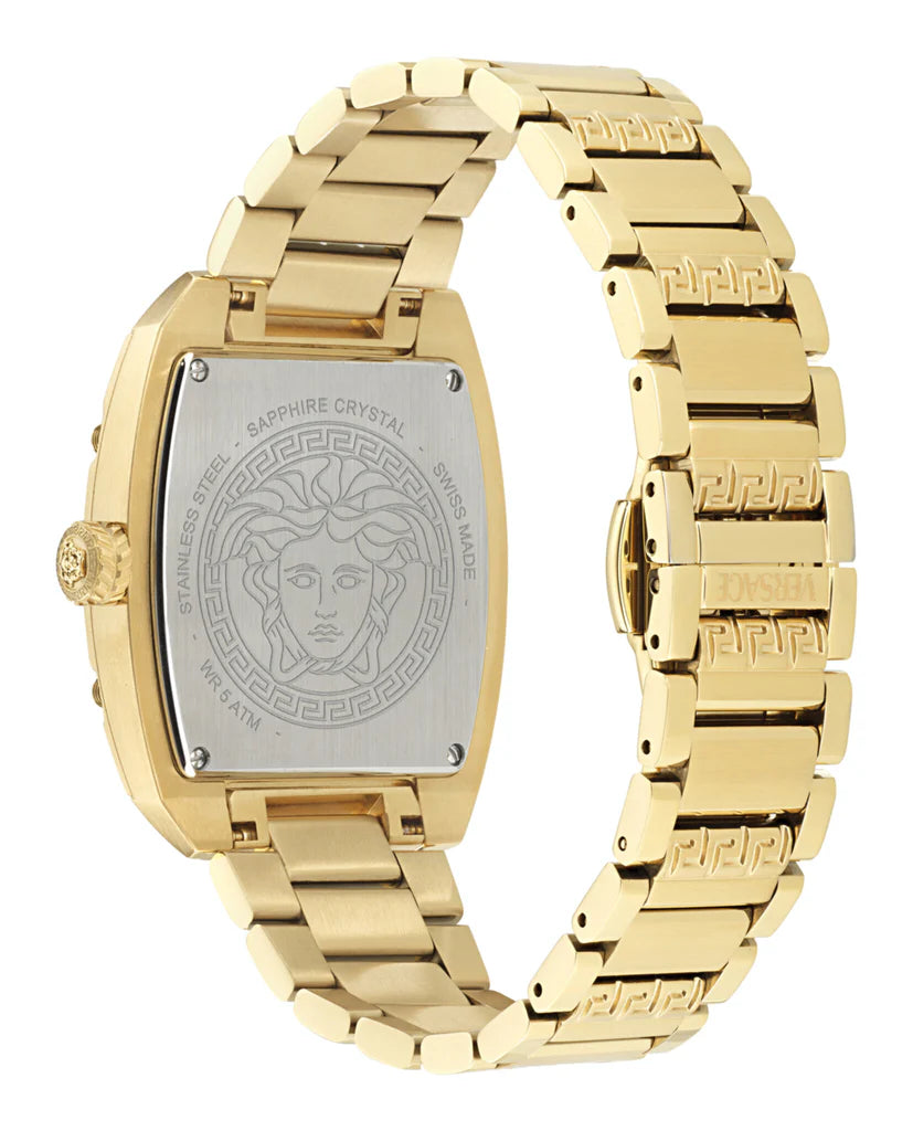 VE8K00524 Versace | Dominus Black Dial Gold-Tone Watch (Women)