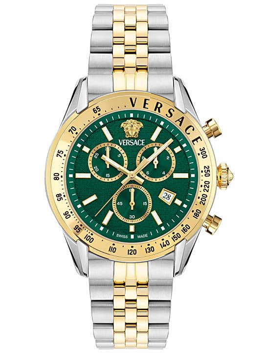 VE8R00524 Versace | Chrono Master Green Dial St Steel Watch (Men)