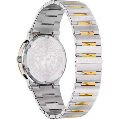 VEVI00420 Versace | Round Green Dial Greca Logo Watch (Men)