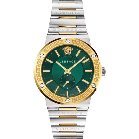 VEVI00420 Versace | Round Green Dial Greca Logo Watch (Men) - Buy Now at Sai Creations Watches