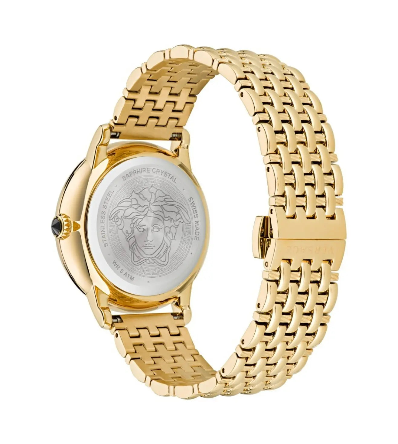 Versace Round Gold Dial Analog Women's Watch - VE6F00623