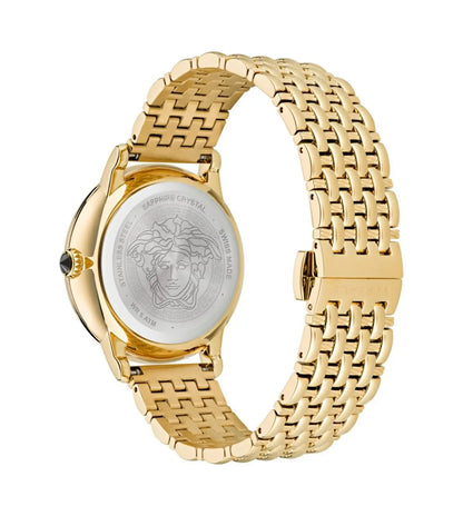 Versace Round Gold Dial Analog Women's Watch - VE6F00623