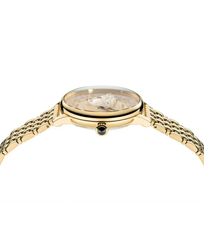 Versace Round Gold Dial Analog Women's Watch - VE6F00623