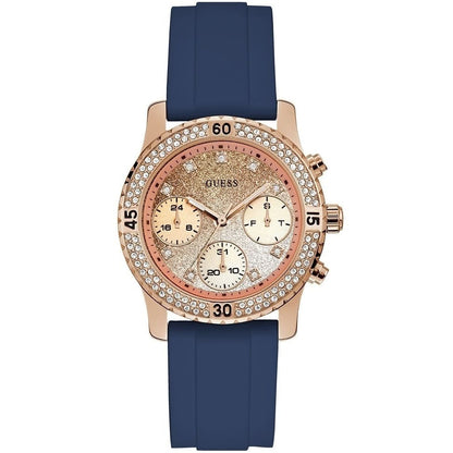 GUESS Silicone Analog Gold Dial Women Watch - W1098L6