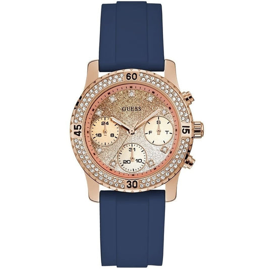 GUESS Silicone Analog Gold Dial Women Watch - W1098L6