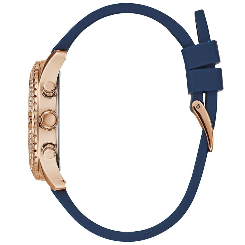 GUESS Silicone Analog Gold Dial Women Watch - W1098L6