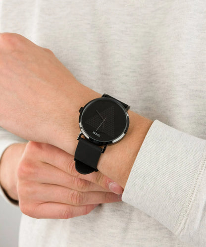 GUESS Imprint Black Round Dial Quartz Analog Men Watch W1161G2