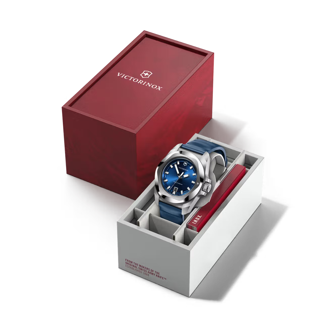 Victorinox I.N.O.X 41 mm Blue Dial Rubber Starp Analogue Men's Watch - 242084