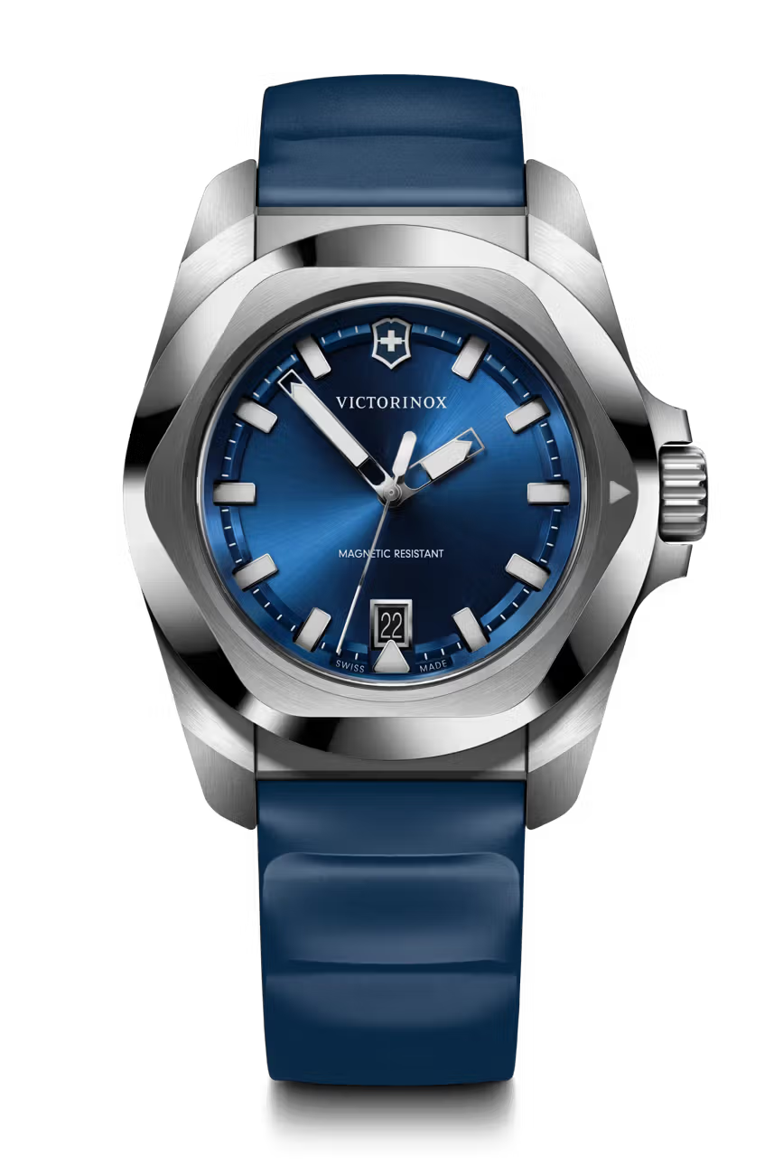 Victorinox I.N.O.X 41 mm Blue Dial Rubber Starp Analogue Men's Watch - 242084