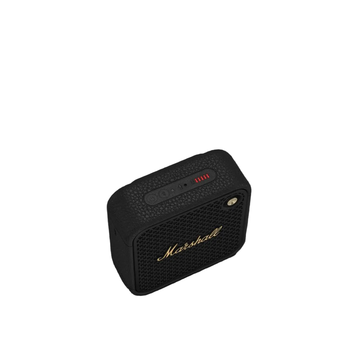 Black Marshall speaker on a dark background