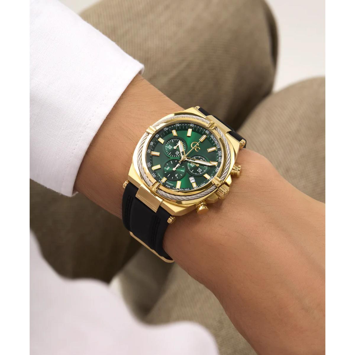 GC Sportchic Green Dial Analog Chronograph Men's Watch Z32006G9