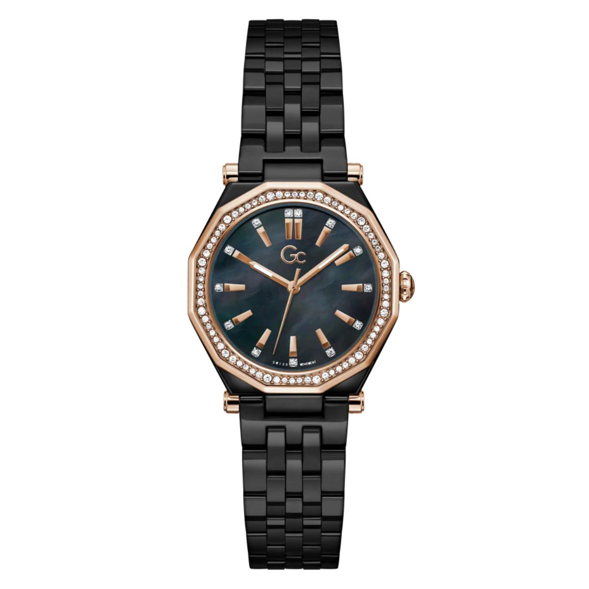 GC Gleam Black Dial Multi-Function Ceramic Women's Watch Z59002L2