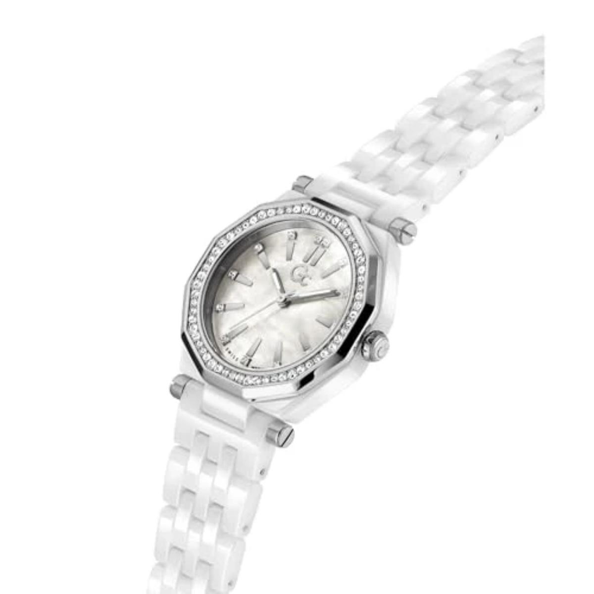 GC Gleam Quartz White Dial Ceramic Women's Watch Z59003L1