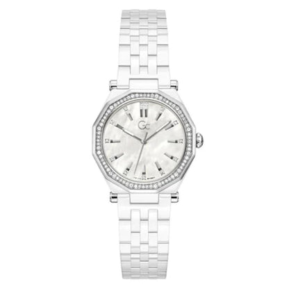 GC Gleam Quartz White Dial Ceramic Women's Watch Z59003L1