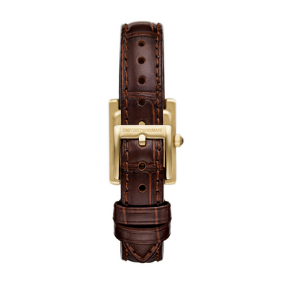 Emporio Armani Brown Rectangular Dial Analog Women Watch AR11705