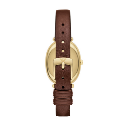 Emporio Armani Quartz Grey Dial Analog Leather Strap Women's Watch AR11708