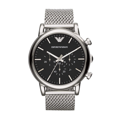 AR1808 Emporio Armani | Classic Round Black Watch (Men) - Buy Now at Sai Creations Watches