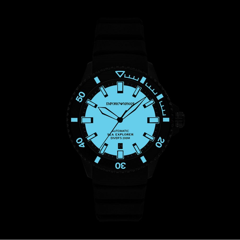 Emporio Armani Sea Explorer Automatic Silicone Strap Men Watch AR60085