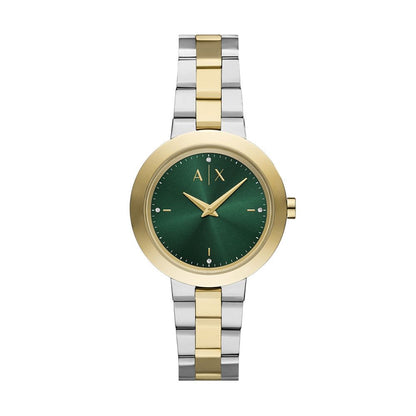 Armani Exchange Quartz Green Dial Analog Stainless Steel Women Watch AX5176
