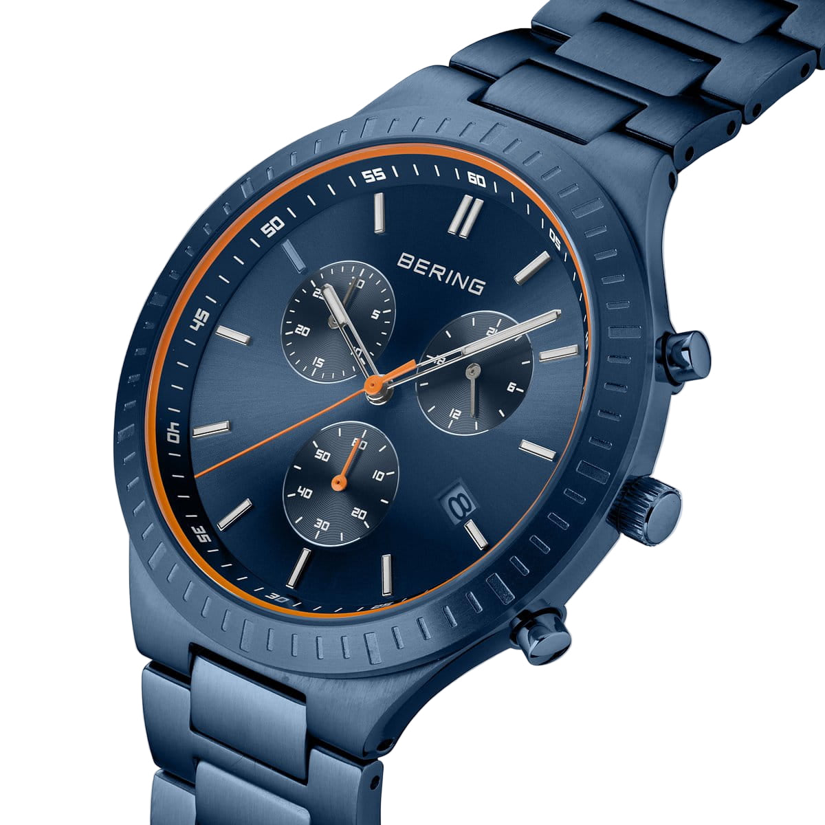 Bering Quartz Blue Dial Analog Chronograph Watch For Men 11743-797