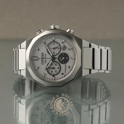 Citizen White Zenshin chronograph 60 Three-hand Men's Watch - CA4690-51A