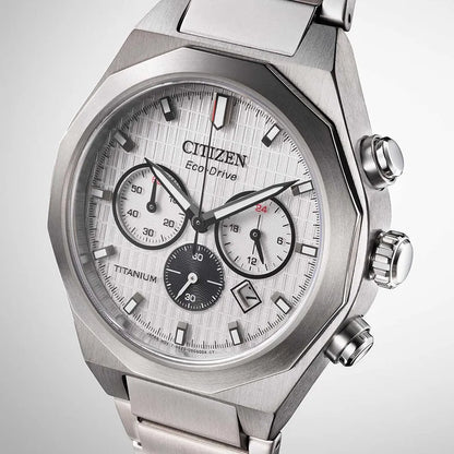 Citizen White Zenshin chronograph 60 Three-hand Men's Watch - CA4690-51A