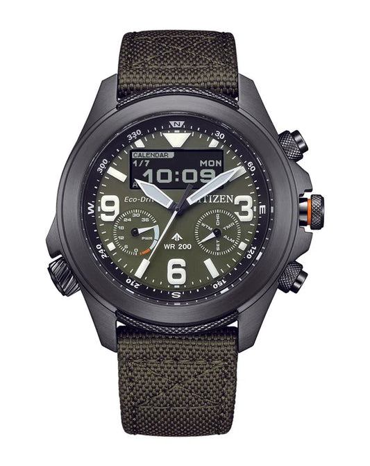 Citizen Promaster Land U822 Green Dial Digital and Analog Men's Watch - JV1005-02W