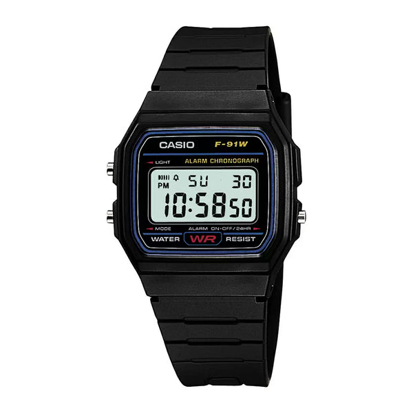 Casio F91W-1Q YOUTH Black Digital Watch (Unisex) - D002