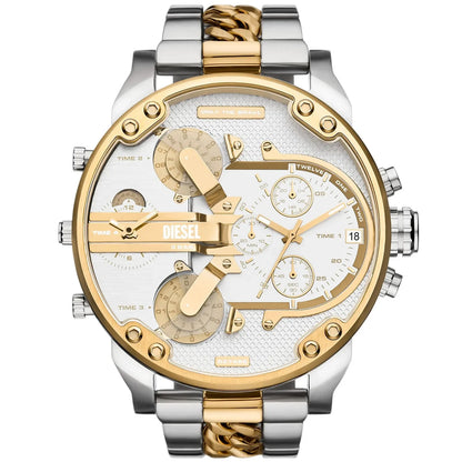 DZ7486 Diesel | Mr.Daddy 2.0 White Gold Tone Dial Watch (Men)