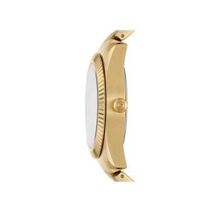 Fossil Scarlette Quartz Gold Dial Analog Stainless Steel Women Watch ES5338
