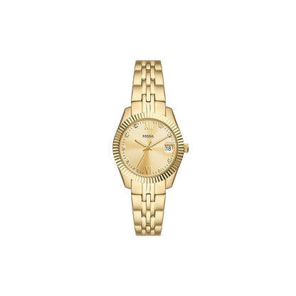 Fossil Scarlette Quartz Gold Dial Analog Stainless Steel Women Watch ES5338