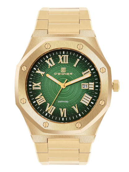 D'SIGNER Green Dial Roman Numeral Analog Watch For Men