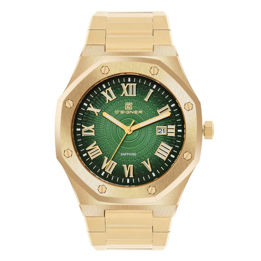 D'SIGNER Green Dial Roman Numeral Analog Watch For Men