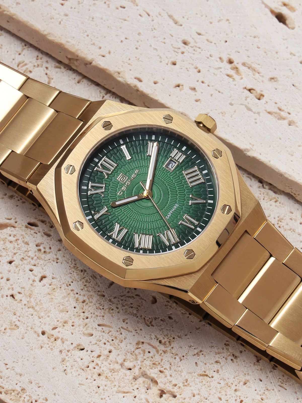 D'SIGNER Green Dial Roman Numerals Analog Watch For Men