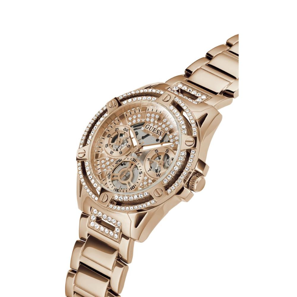 GUESS Women Queen Rose Gold Dial Stainless Steel Analog Watch GW0464L3