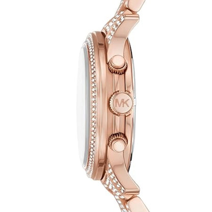 Michael Kors Runway Rose Gold Dial Analog Chronograph Women Watch MK7481