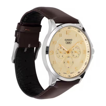 CASIO MTP-SN2KL-9A Beze Dial With Leather Strap Analog Men Watch A2457