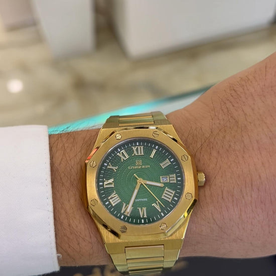 D'SIGNER Green Dial Roman Numeral Analog Watch For Men