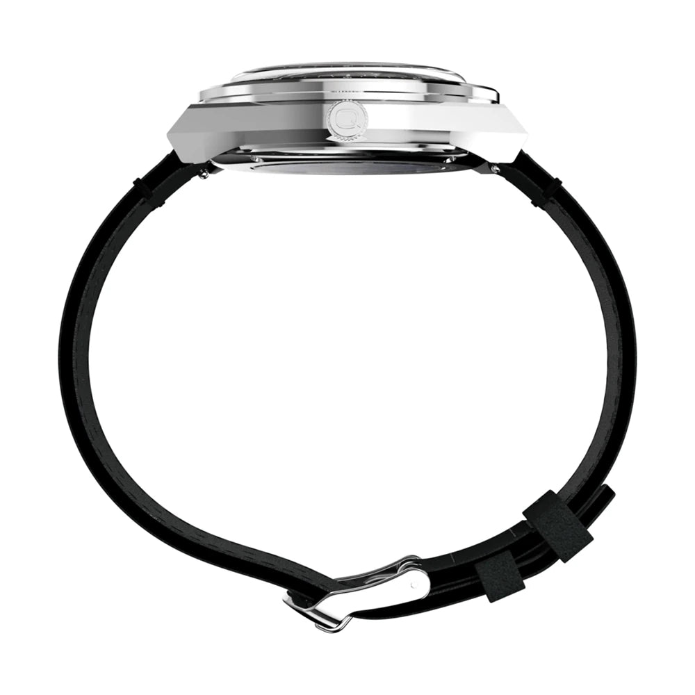 Smartwatch with black band on a white background