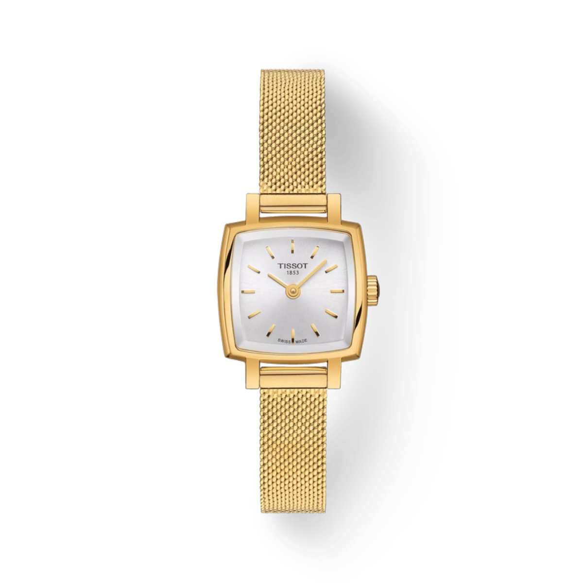 Gold Tissot watch on a white background