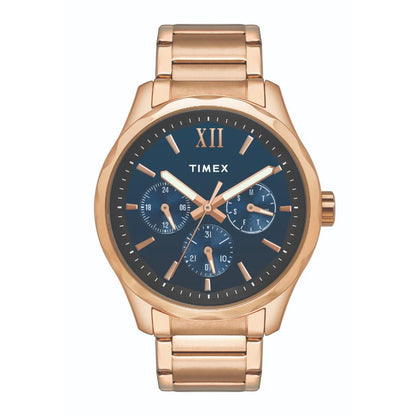 Timex Men's Quartz Blue Dial Multi-Function Stainless Steel Watch TW0TG7606