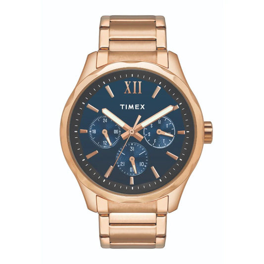 Timex Men's Quartz Blue Dial Multi-Function Stainless Steel Watch TW0TG7606