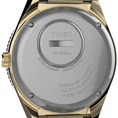 Q Timex Reissue St Steel Bracelet Gold Beige Dial Watch (Men) - TW2V18700U9